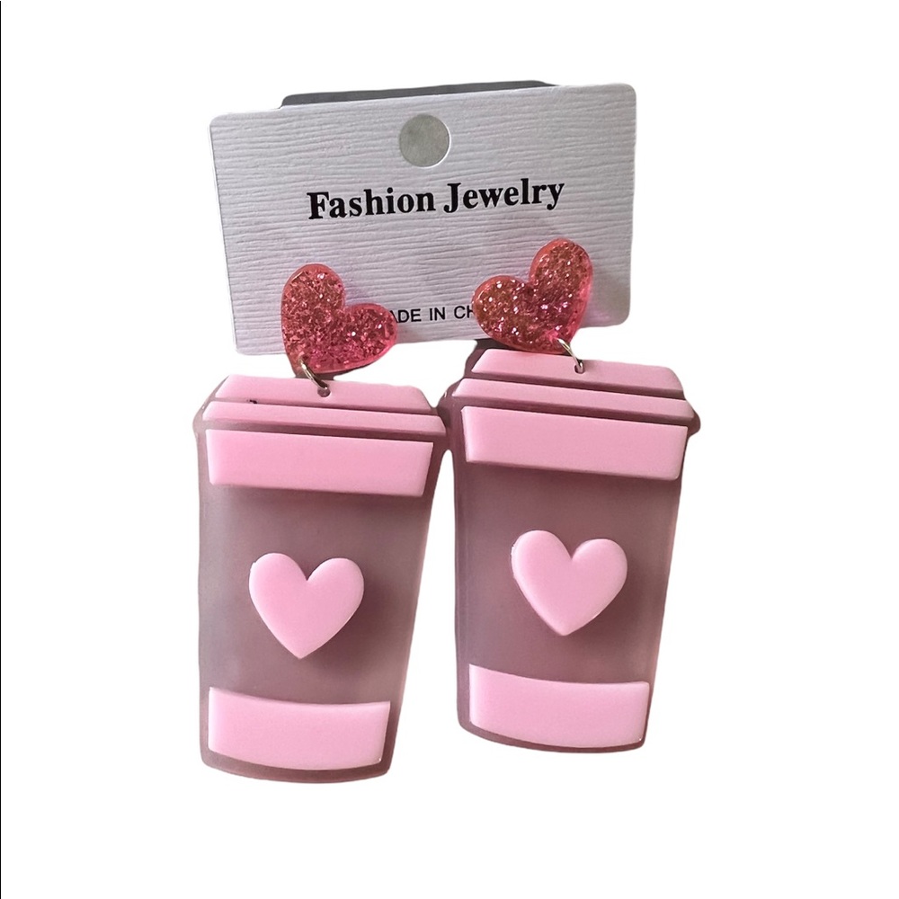 Acrylic Coffee Cup Earrings